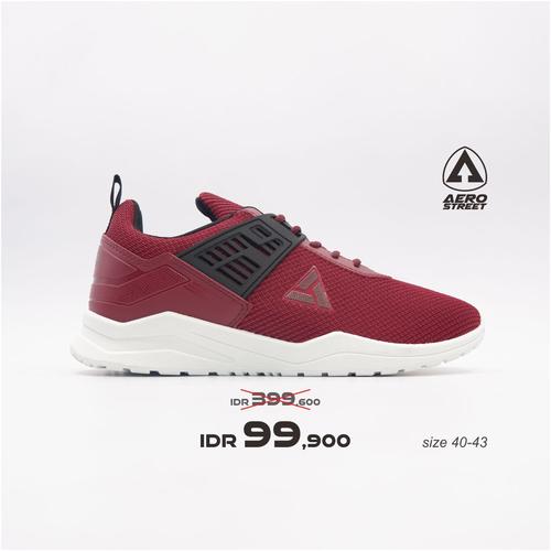 Foto Produk Aerostreet 40-43 Toyamaki Maroon - Sepatu Sneakers Sport Casual Pria - 40 dari Aerostreet