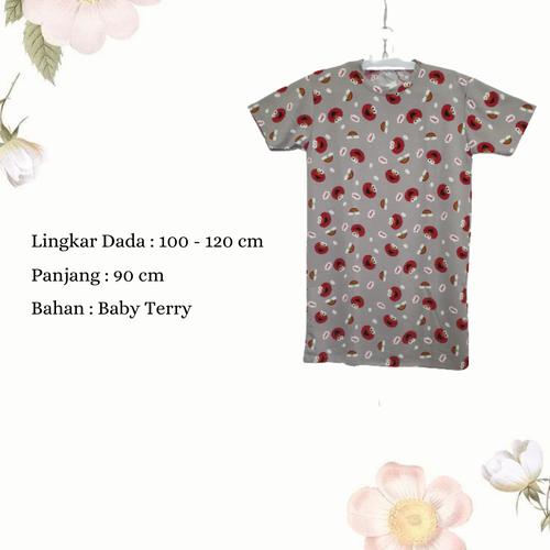 Foto Produk Dress Wanita Jumbo Midi Dress Casual Wanita Dress Karakter Elmo Full dari Poedie