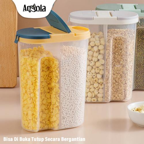 Foto Produk Storage Jar C32/C35 Tempat Penyimpana Cereal Kitchen Storage Bottle - Kecil, Biru dari Angola Official Store