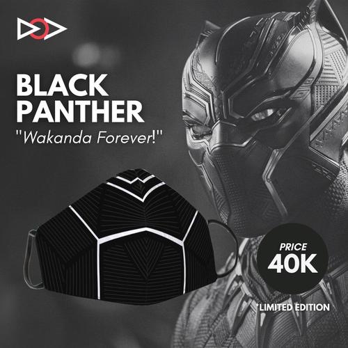 Jual Masker 3 Lapis Black Panther Play Stop Rewatch (PSR) - Kota Tangerang  - Play Stop Rewatch | Tokopedia