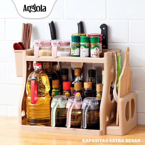 Foto Produk Angola Tempat Bumbu E30 Rak Dapur Rak Kamar Mandi Rak Pisau Rak Bumbu - Putih dari Angola Official Store