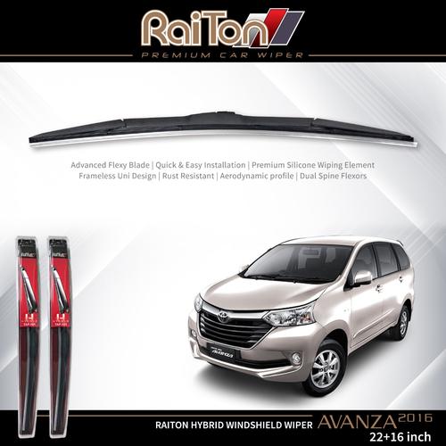 Foto Produk Raiton Sepasang Wiper Hybrid Kaca Depan Toyota New Avanza 2016 22"&16" dari Raiton