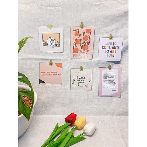 Foto Produk Dekorasi Dinding Hias Korea - Postcard "Peachy-tetik" - Wall Decor dari Aku si Estetik