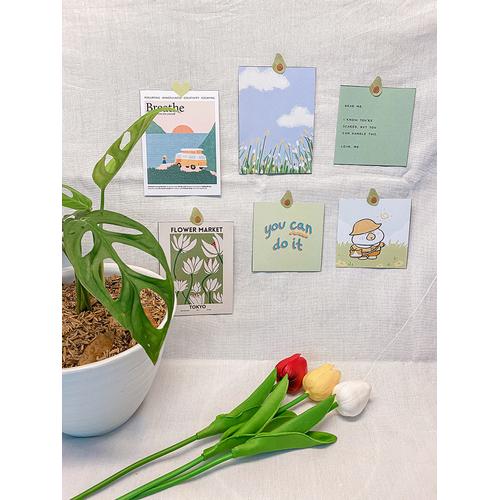 Foto Produk Dekorasi Dinding Hias Korea - Postcard "Greeny-tetik" - Wall Decor dari Aku si Estetik