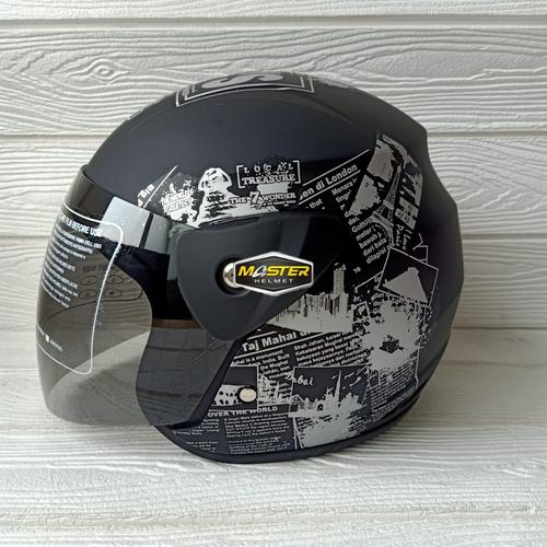 Foto Produk HELM EVOLUTION NEWS HALF FACE MODEL GM EVO BLACK DOFF dari Master Helmet