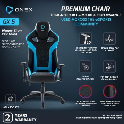 Foto Produk ONEX GX5 Premium Quality Gaming Chair - Blue dari manekistore