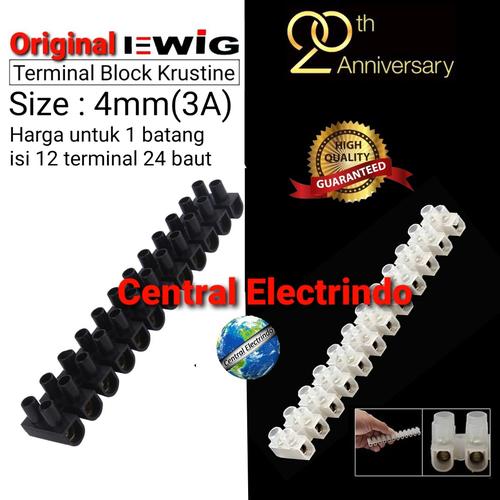 Foto Produk Terminal Krustin 4mm 3A EWIG (Putih/Hitam). - Hitam dari central electrindo