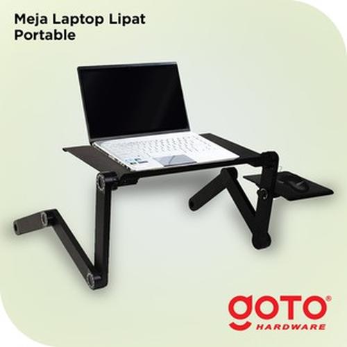 Foto Produk Meja Laptop Portable Aluminium With Cooler Big Fan Mousepad dari GOTO Hardware