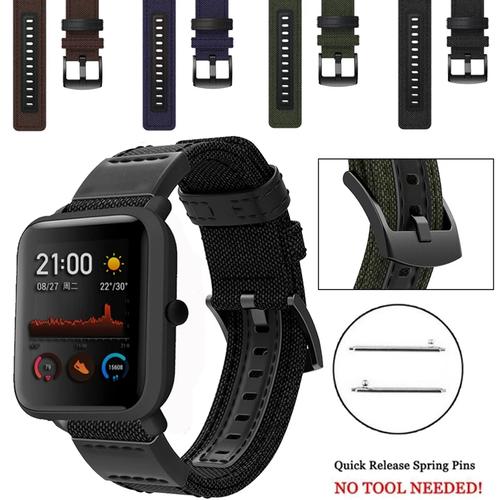 Jual STRAP TALI JAM MODEL NYLON LEATHER XIAOMI HUAMI AMAZFIT GTS BIP 20MM -  Black - Jakarta Utara - Jktmanshop | Tokopedia