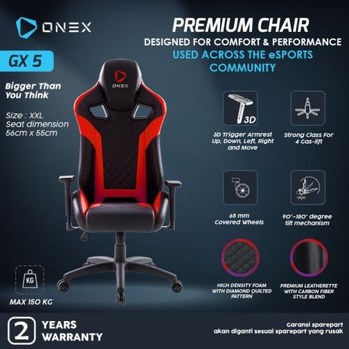 Foto Produk ONEX GX5 Premium Quality Gaming Chair - Red dari manekistore