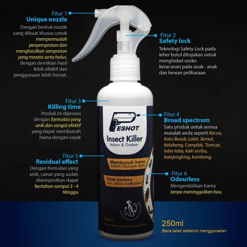 Foto Produk pembasmi/pengusir/anti serangga kecoa,semut,lalat,tungau,hama 250ml dari 7 sea's store