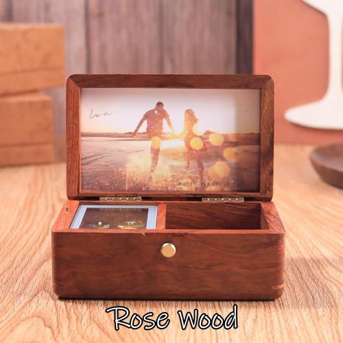Foto Produk kotak musik foto frame music box photo bingkai kayu - Rose Wood dari ica ali