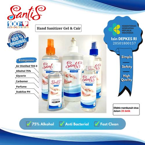 Foto Produk Hand sanitizer Santis Gel & Cair - 60ml dari Santis Jaya Nusantara