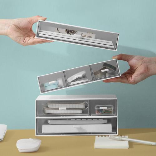 Gambar Desktop Organiser Stackable Tray 2 Drawer - White dari Brandystore Kota Bandung Tokopedia