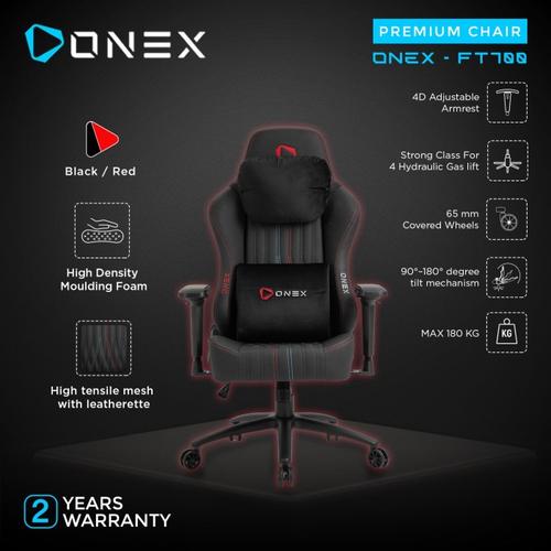 Foto Produk ONEX FT700 Premium Quality Gaming Chair - Black Red dari manekistore