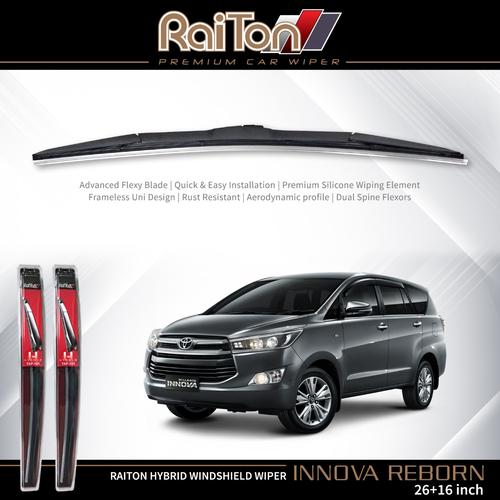 Foto Produk Raiton Wiper Hybrid Sepasang Kaca Depan Mobil New Innova 24" & 18" dari Raiton