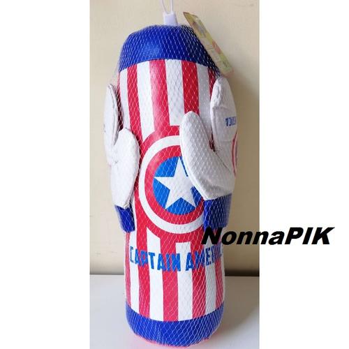 Foto Produk Mainan Anak Samsak Sarung Tinju Boxing Set Captain America Amerika dari NonnaPIK