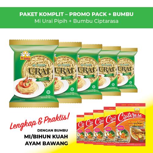 Foto Produk Mi Urai Pipih + Bumbu Ciptarasa Kuah Ayam Bawang (5 pcs) dari BURUNG DARA OFFICIAL