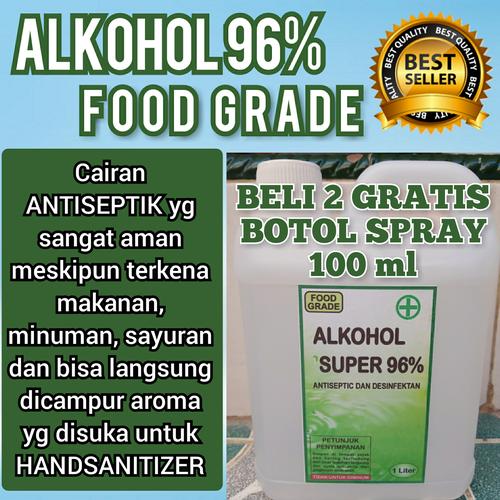 Foto Produk Promo Alkohol 96% 1 liter food grade Antiseptik Desinfektan dari microprinting