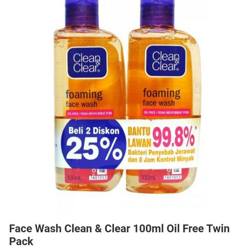 clean & clear foaming face wash harga