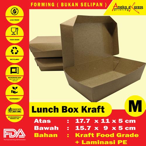 Jual Paper Lunch Box Size M FoodGrade Bahan ECO Kraft PaperKemasan