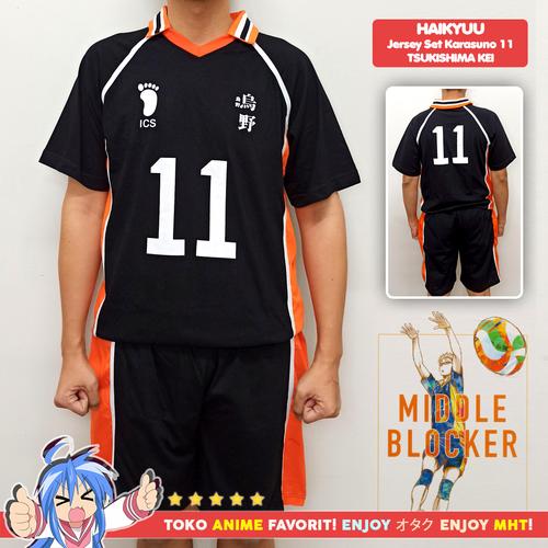 Jual Haikyuu Karasuno Jersey No. 11 - Tsukishima Kei - XL - Kab