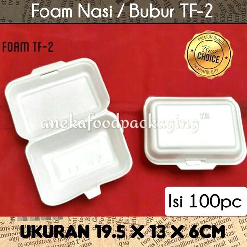 Foto Produk GOJEK ONLY-Styrofoam/sterofoam/gabus nasi/kotak makan TF-2 polos dari anekafoodpackaging