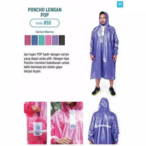 Gambar Jas Hujan Ponco Lengan Pop Plevia 850 - Tosca dari JasHujanSuroboyo undefined Tokopedia