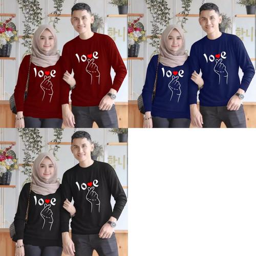 Foto Produk Sweater Couple LP Love Saranghae dari Wallsticker shop