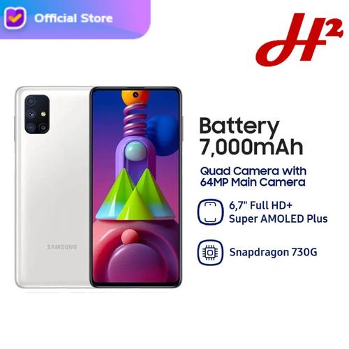 Foto Produk Samsung Galaxy M51 8/128 - RAM 8GB / ROM 128GB - Garansi Resmi - Putih dari H2 Cellular