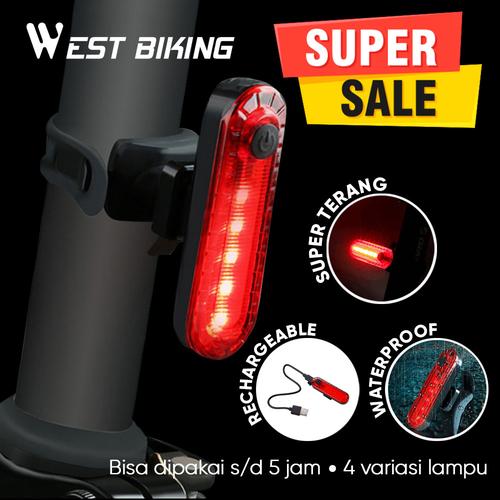 Gambar Lampu Sepeda Belakang LED Rechargeable West Biking Lampu Sepeda Mini dari West Biking Indonesia Jakarta Utara Tokopedia