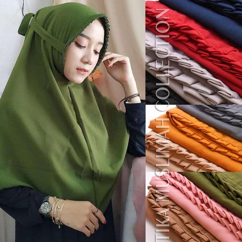 Foto Produk Hijab Bergo Maryam Lipit Diamond / Jilbab Gerigi / Kerudung Bergo Hit - Mocca dari Tika Muslimah Collection