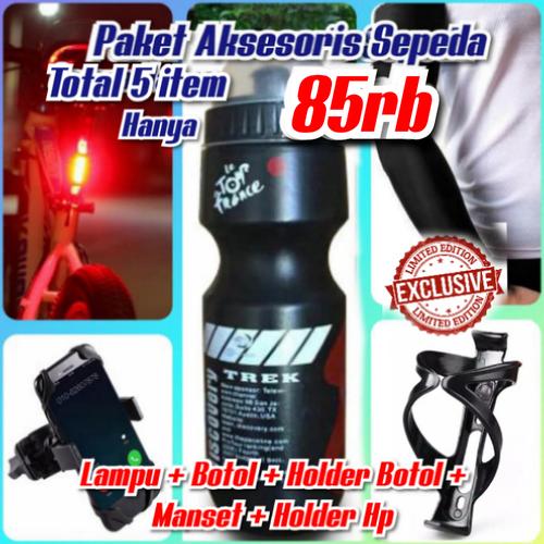 Foto Produk Paket Botol Sepeda Holder Botol Sepeda Lampu Sepeda Manset dari Sandi Media