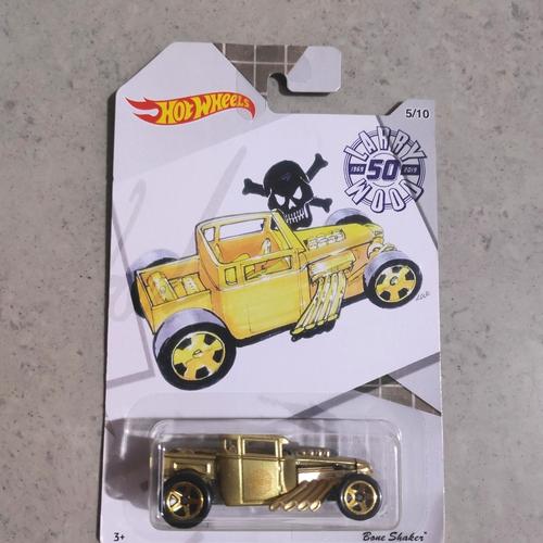 Jual HOT WHEELS HOTWHEELS BONE SHAKER LARRY WOOD 50TH GOLD EMAS