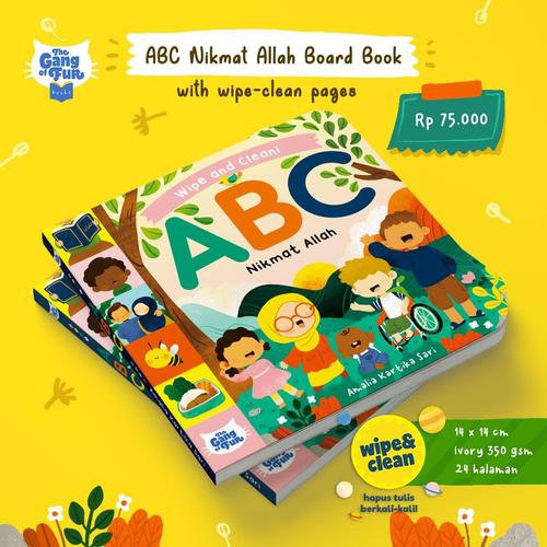 Foto Produk ABC Nikmat Allah Board Book with wipe-clean pages & Gratis Bonus spido dari HappyBunnyBooks