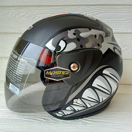 Foto Produk HELM HALF FACE EVOLUTION MOTIF BULLET GREY MIRIP GM EVO HELM DEWASA - GREY dari Master Helmet