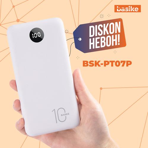 Foto Produk BASIKE Power Bank 20000 mAh 10000 mAh Powerbank Dual USB Murah Mini - PT07P 10000mAh dari Basike Official Store