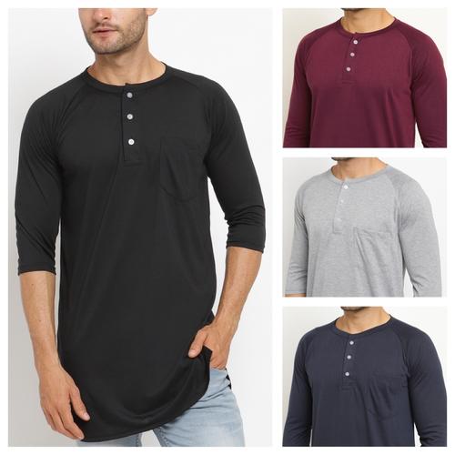 Foto Produk TRK Baju Muslim Kurta Kaos Polos Baju Koko Pria Gamis Pakistan - Abu Misty, M dari kayser official
