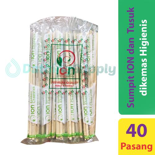Foto Produk Sumpit Bambu / kayu bungkus merk ION + Tusuk Gigi Steril isi 40 Pasang dari Dathing Supply