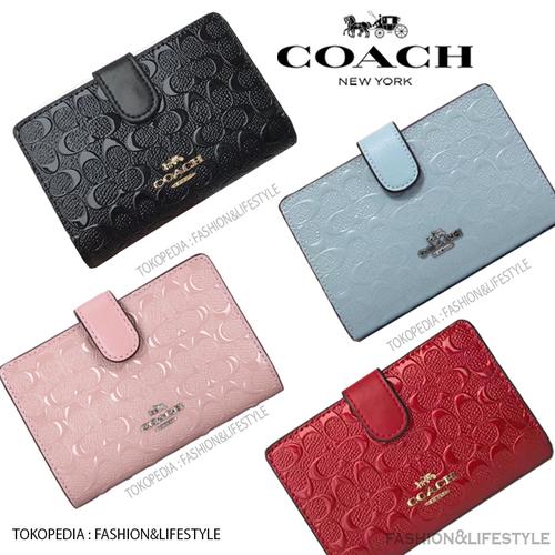 Foto Produk Coach Medium Wallet Zip Embossed Leather Original Coach Wallet - Black dari Fashion&LifeStyle