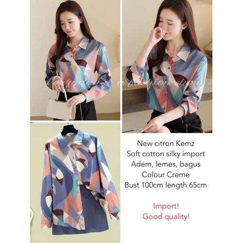 Foto Produk Kemeja Wanita Terbaru IMPORT Kemeja Lengan Panjang Citron Kemz M - XL - Creme dari 17wear