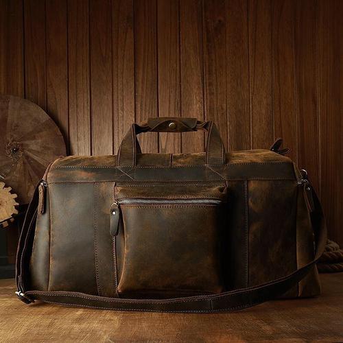 weekend leather duffle bag