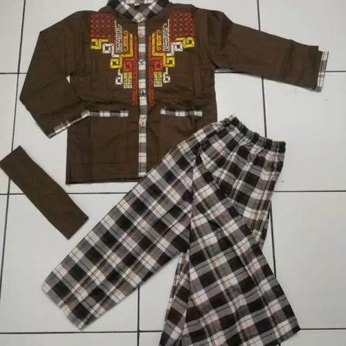 Foto Produk SETELAN KOKO SARKOCI LENGAN PANJANG ANAK LAKI-LAKI 7 SAMPAI 12 TAHUN - Cokelat dari ramdon jr
