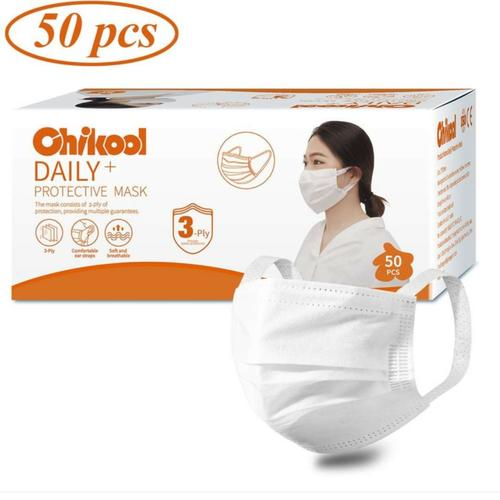 Foto Produk Masker 3ply isi 50 Earloop 3 ply Disposable Mask & Protective Mask - Putih-CKL dari Juna Bookstore