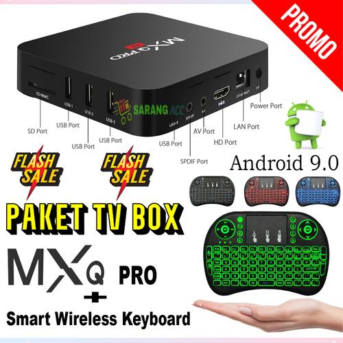 Foto Produk PAKET Android TV Box MXQ Pro 4K Android 9 + KEYBOARD MINI i8 dari SARANG ACC shop