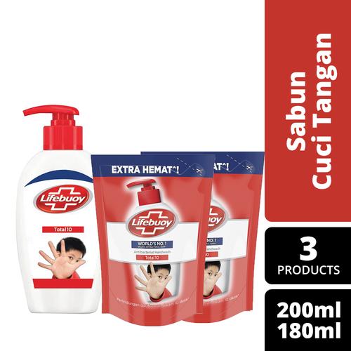 Gambar Lifebuoy Sabun Cuci Tangan Antiseptik Pump 200Ml + Refill 180Ml isi 2 dari Unilever Official Store Kab. Tangerang Tokopedia