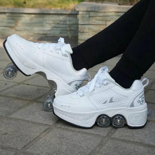 Foto Produk sepatu roda 4 roda roller shoes roller skates sepatu roda orang dewasa - Putih, 36 dari variation stuff
