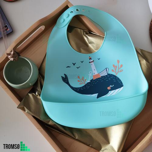Foto Produk Tromso Children Silicone Bib/ Slabber Anak Silikon / Celemek Silikon 1 - Blue Whale dari Tromso Indonesia