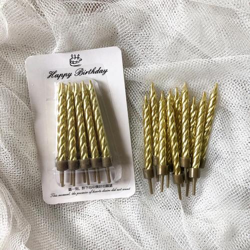 Foto Produk SHORT METALLIC CANDLE 10pcs Lilin ultah birthday ulang tahun - Short swl gold dari The Paper Goods Store