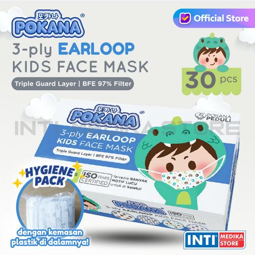 Foto Produk POKANA - Masker Anak 3 Ply Earloop / Masker Medis Anak / Surgical Mask dari INTI MEDIKA STORE